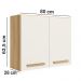 Kit Armario Aereo e Balcao 80cm 16980x16986 Freijo Off White Cristal Nicioli
