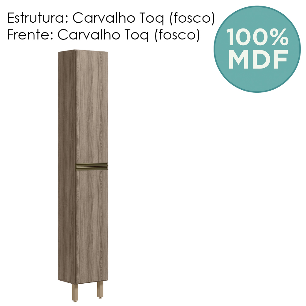 Paneleiro 1 Porta 221X50cm MDF Kali 12229 Carvalho Toq Carvalho Toq Nicioli