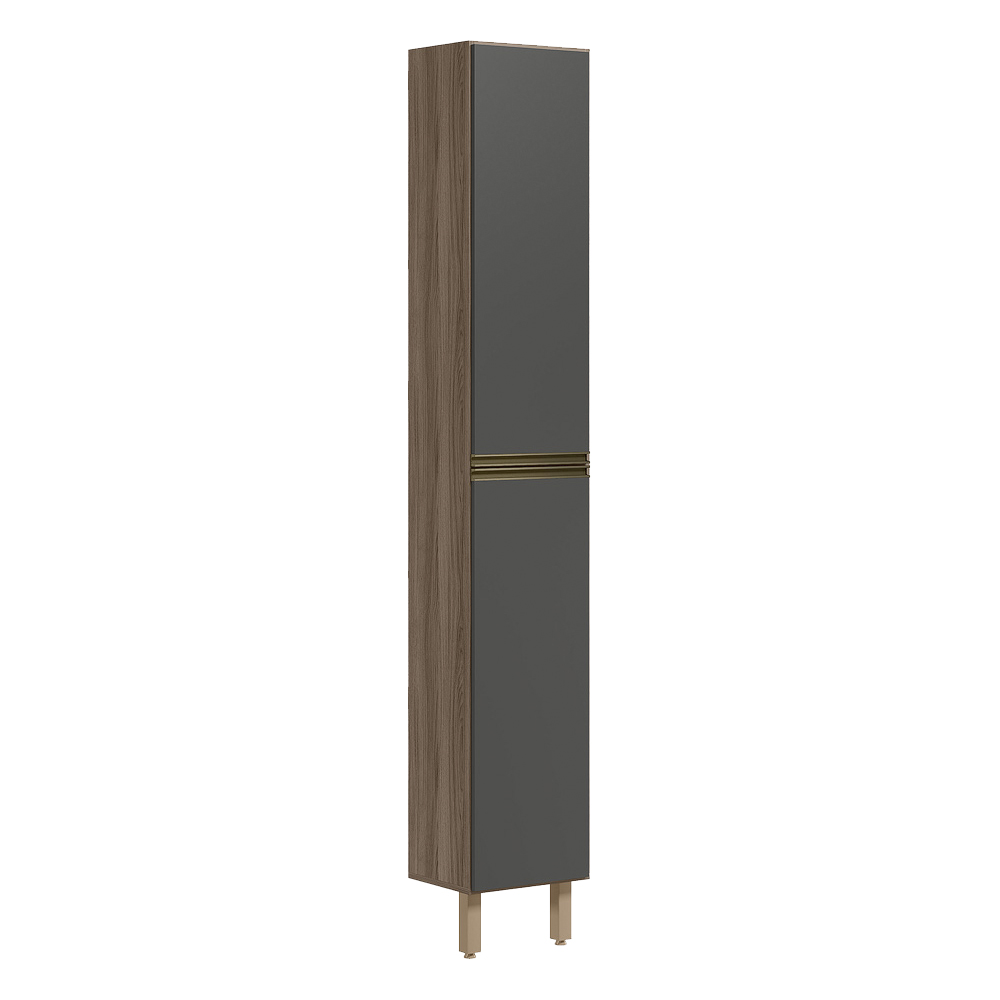 Paneleiro 1 Porta 221X50cm MDF Kali 12229 Carvalho Toq Chumbo Nicioli
