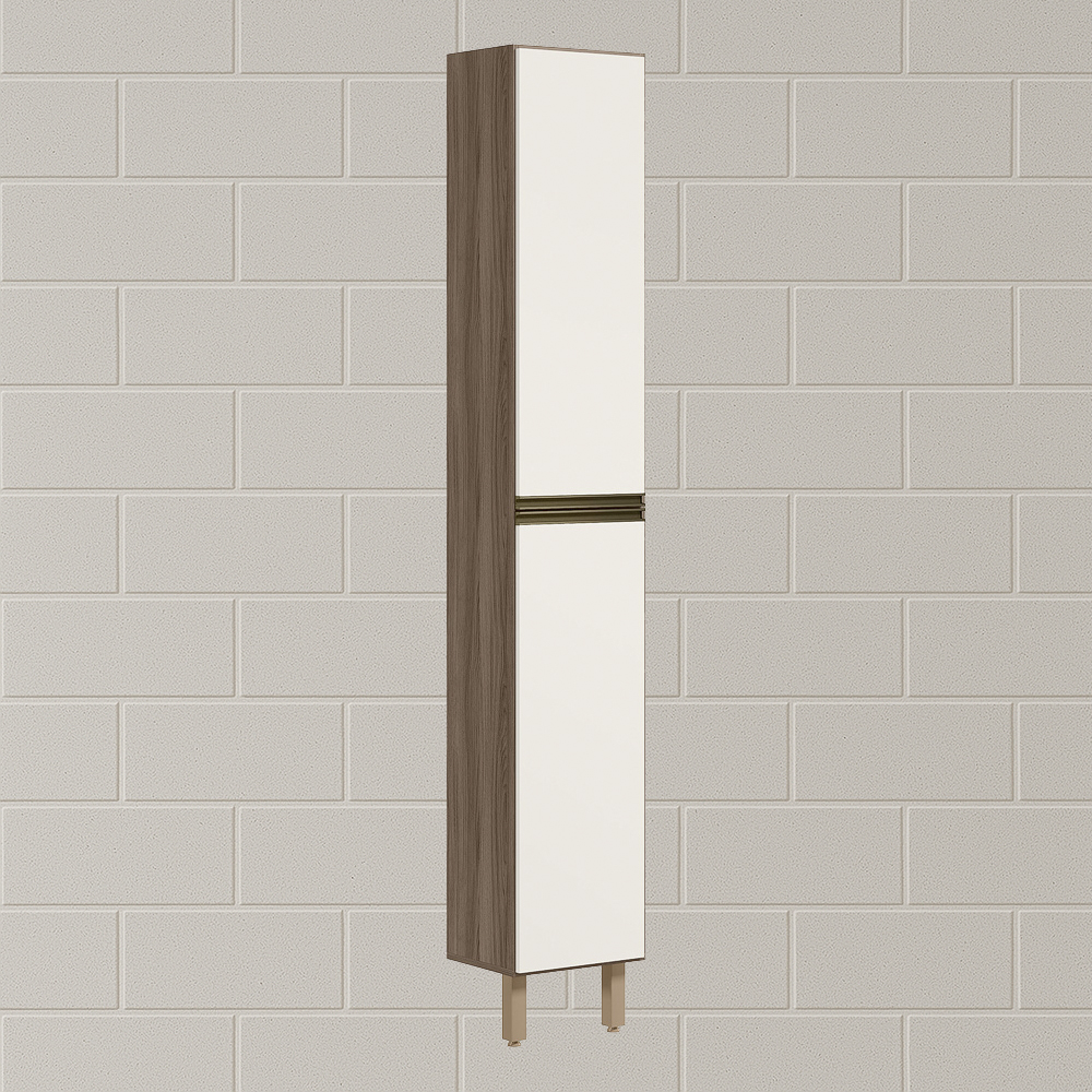 Paneleiro 2 Portas 221X35cm MDF Kali 12228 Carvalho Toq Off White Cetim Nicioli