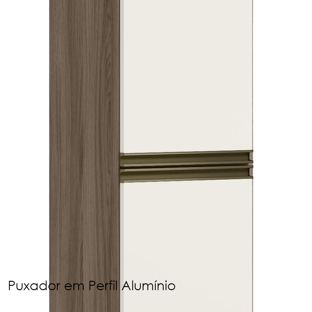 Paneleiro 2 Portas 221X35cm MDF Kali 12228 Carvalho Toq Off White Cetim Nicioli