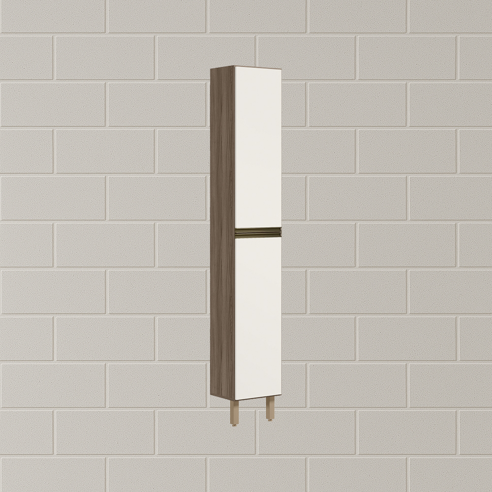 Paneleiro 2 Portas 221X35cm MDF Kali 12228 Carvalho Toq Off White Cetim Nicioli