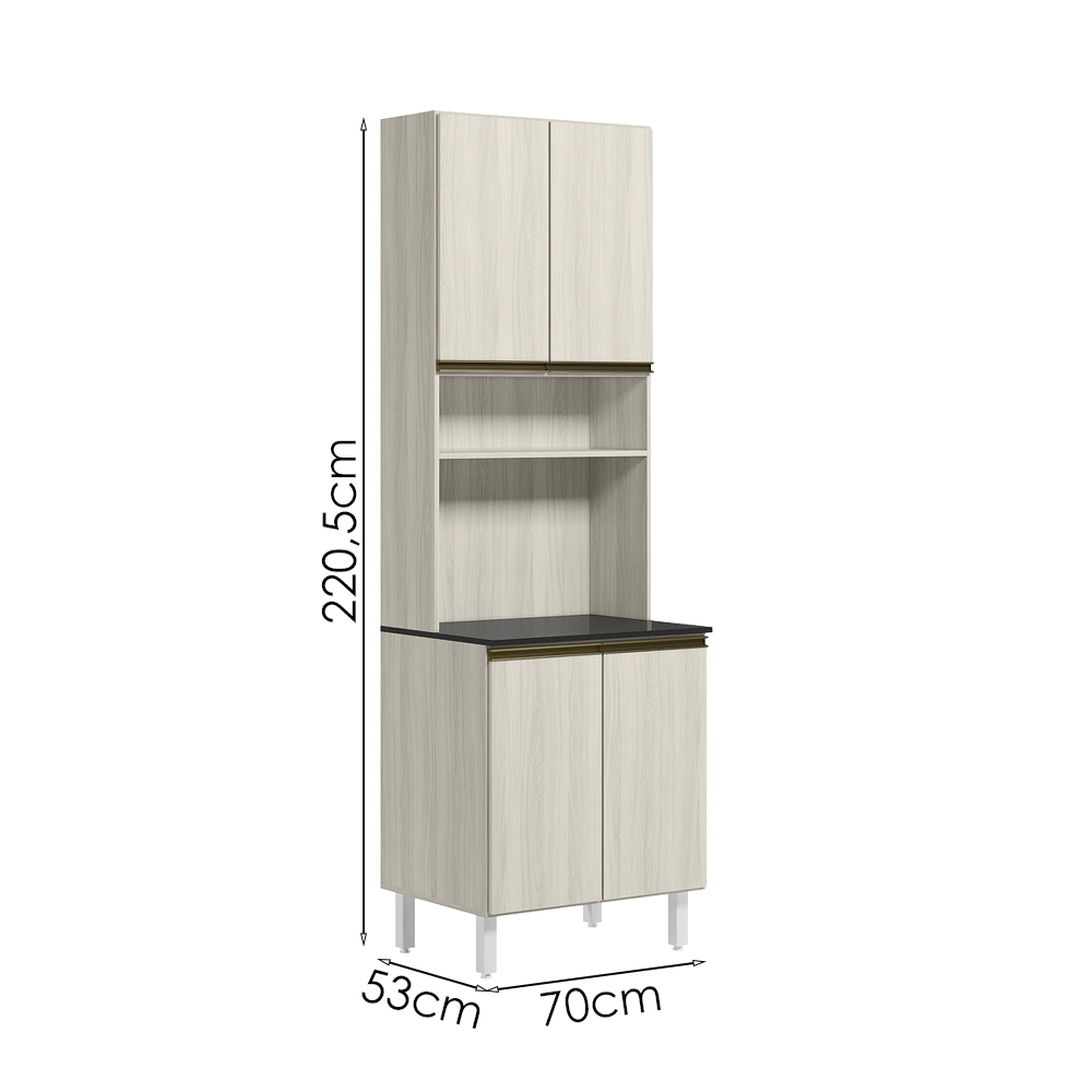 Paneleiro Duplo 4 Portas 70cm MDF Kali 12230 Bianco Toq Bianco Toq Nicioli