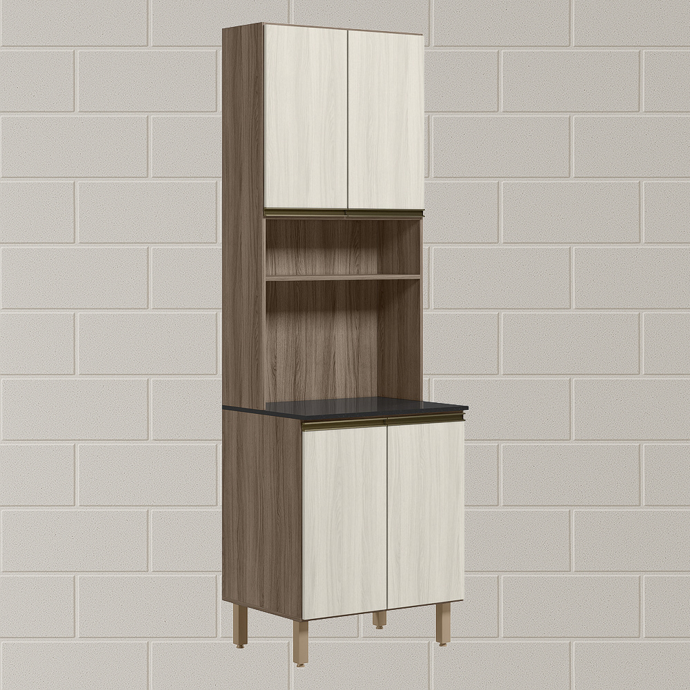 Paneleiro Duplo 4 Portas 70cm MDF Kali 12230 Carvalho Toq Bianco Toq Nicioli