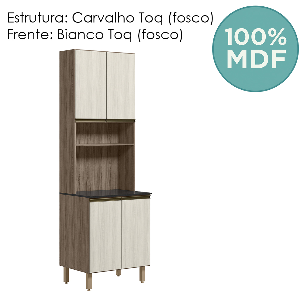 Paneleiro Duplo 4 Portas 70cm MDF Kali 12230 Carvalho Toq Bianco Toq Nicioli