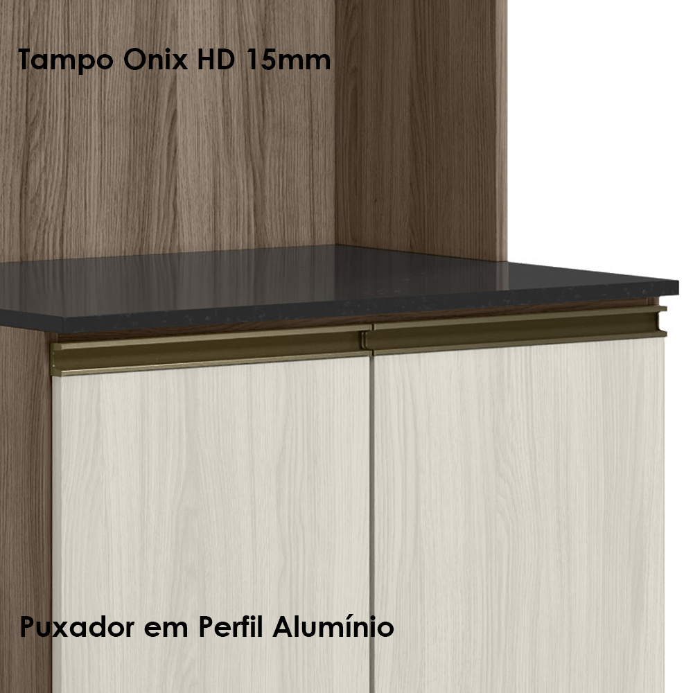 Paneleiro Duplo 4 Portas 70cm MDF Kali 12230 Carvalho Toq Bianco Toq Nicioli