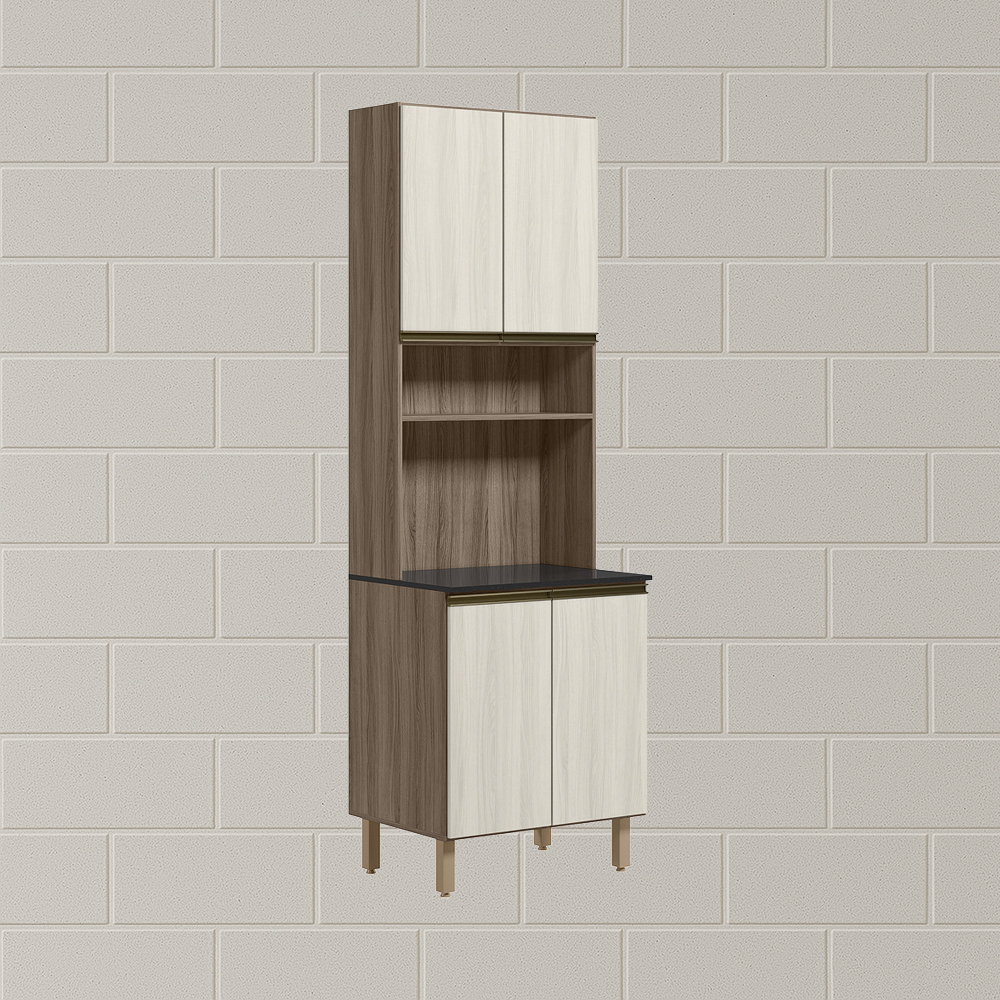 Paneleiro Duplo 4 Portas 70cm MDF Kali 12230 Carvalho Toq Bianco Toq Nicioli