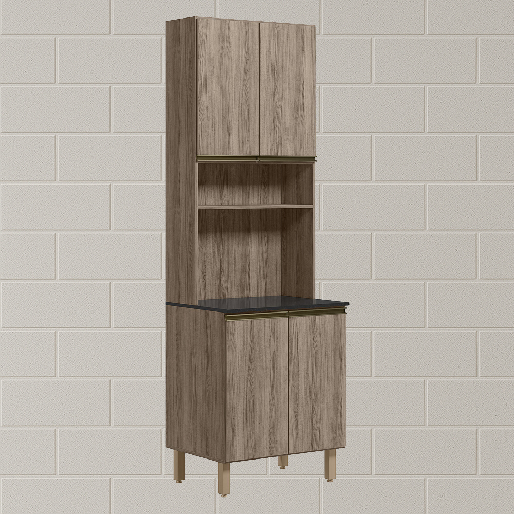 Paneleiro Duplo 4 Portas 70cm MDF Kali 12230 Carvalho Toq Carvalho Toq Nicioli