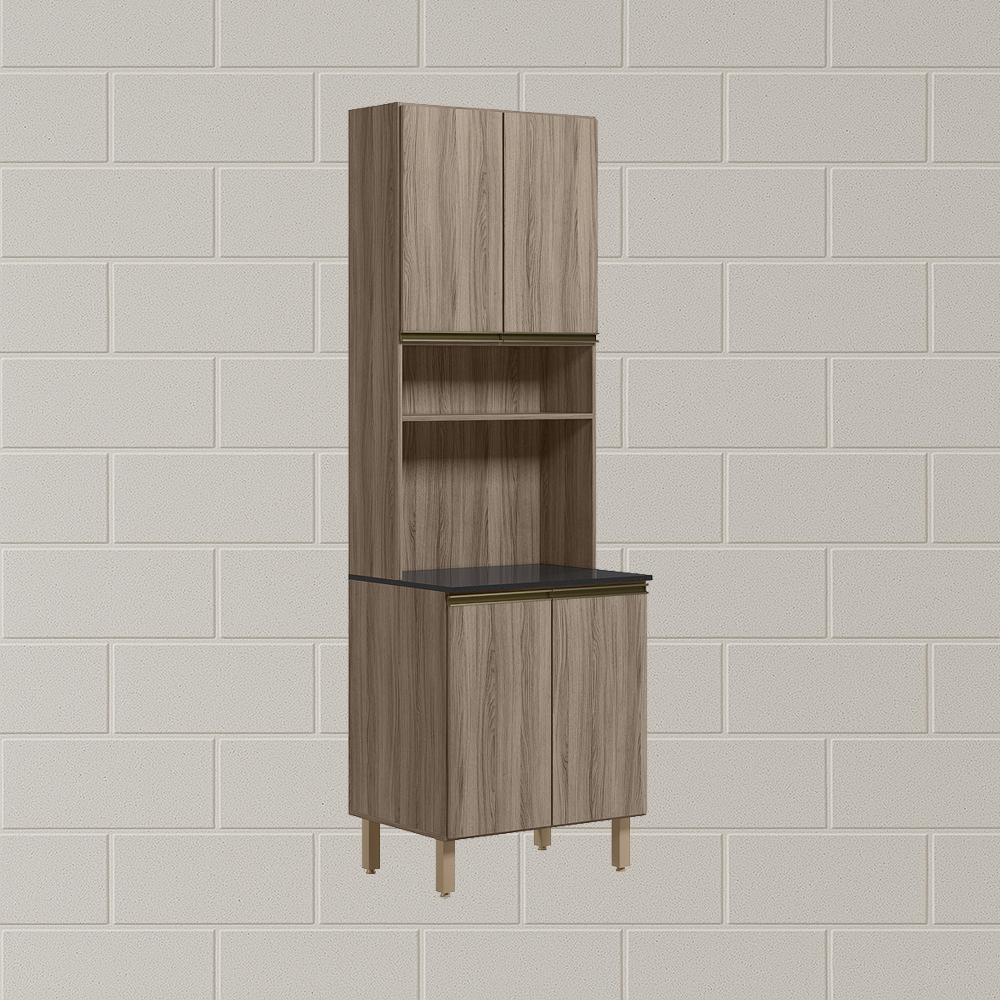 Paneleiro Duplo 4 Portas 70cm MDF Kali 12230 Carvalho Toq Carvalho Toq Nicioli