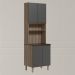 Paneleiro Duplo 4 Portas 70cm MDF Kali 12230 Carvalho Toq Chumbo Nicioli