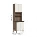 Paneleiro Duplo 4 Portas 70cm MDF Kali 12230 Carvalho Toq Off White Cetim Nicioli