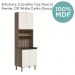 Paneleiro Duplo 4 Portas 70cm MDF Kali 12230 Carvalho Toq Off White Cetim Nicioli
