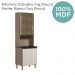 Paneleiro Duplo 4P Vidro 70cm MDF Kali 18340 Carvalho Toq Bianco Toq Nicioli