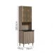 Paneleiro Duplo 4P Vidro 70cm MDF Kali 18340 Carvalho Toq Carvalho Toq Nicioli