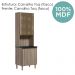 Paneleiro Duplo 4P Vidro 70cm MDF Kali 18340 Carvalho Toq Carvalho Toq Nicioli