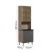 Paneleiro Duplo 4P Vidro 70cm MDF Kali 18340 Carvalho Toq Chumbo Nicioli