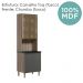 Paneleiro Duplo 4P Vidro 70cm MDF Kali 18340 Carvalho Toq Chumbo Nicioli