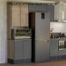 Paneleiro Duplo 4P Vidro 70cm MDF Kali 18340 Carvalho Toq Chumbo Nicioli