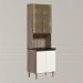 Paneleiro Duplo 4P Vidro 70cm MDF Kali 18340 Carvalho Toq Off White Cetim Nicioli
