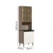 Paneleiro Duplo 4P Vidro 70cm MDF Kali 18340 Carvalho Toq Off White Cetim Nicioli