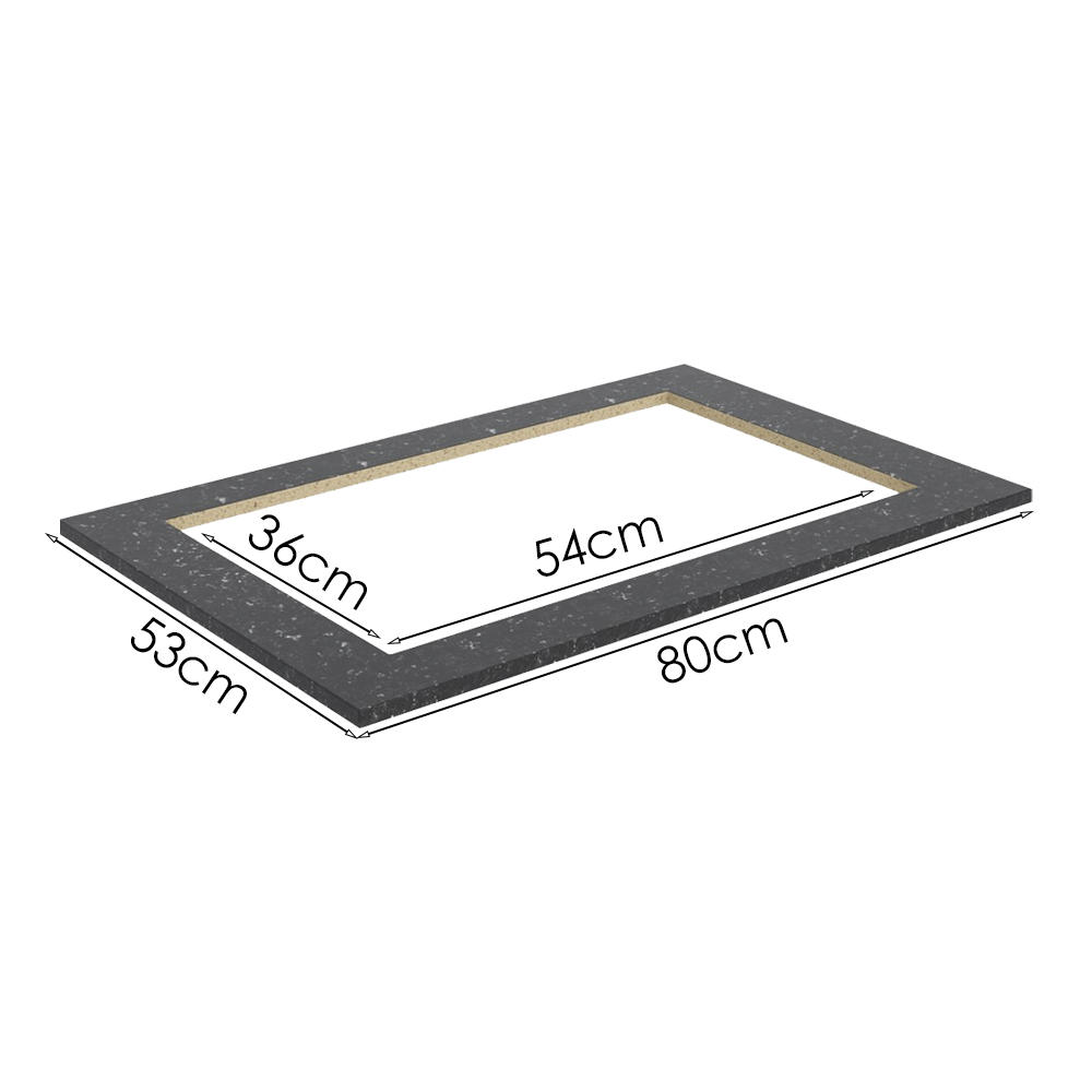 Tampo Para Balcao Cooktop 80x53cm MDF Kali 12256 Onix HD Nicioli