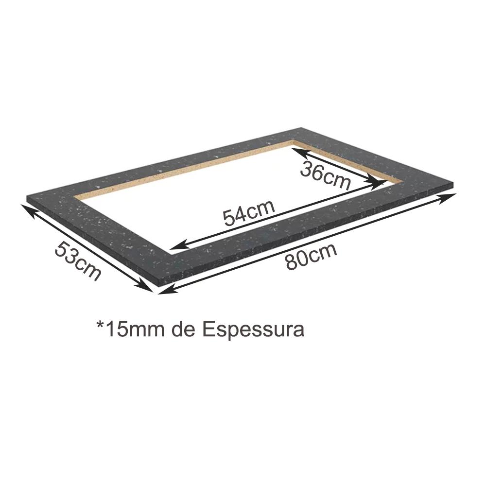 Tampo Para Cooktop 80CM Em MDF Kali Premium 12256x15 Onix Nicioli