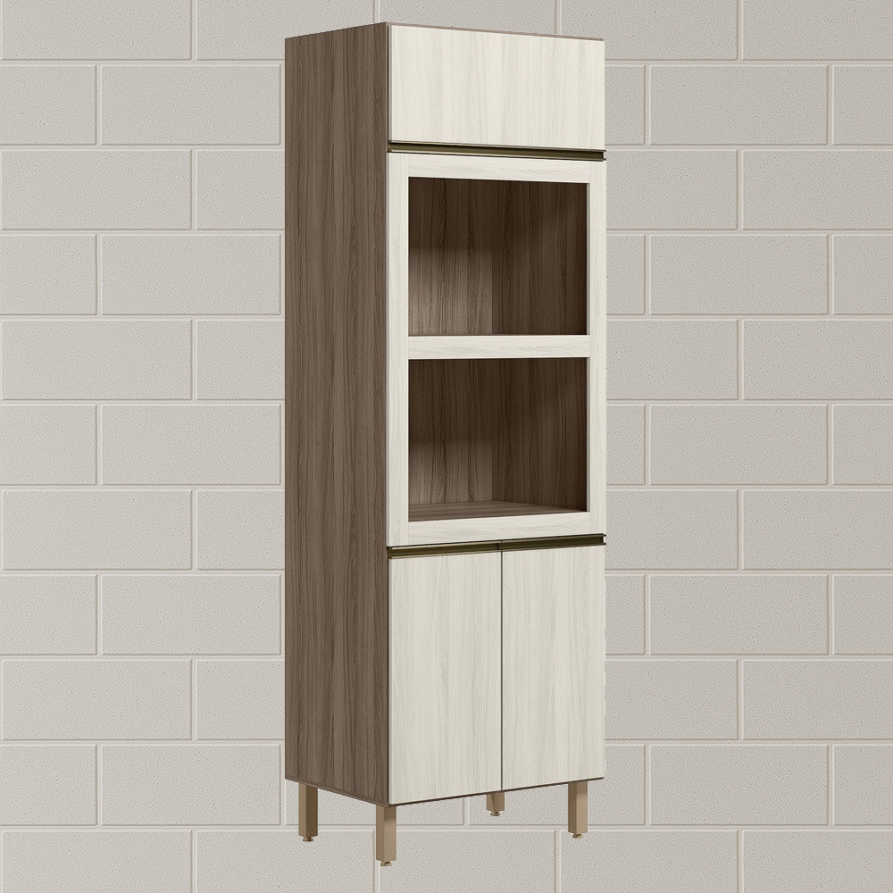 Torre Quente 3P 221X72cm MDF Kali 16866 Carvalho Toq Bianco Toq Nicioli