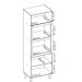 Torre Quente 3P 221X72cm MDF Kali 16866 Carvalho Toq Bianco Toq Nicioli