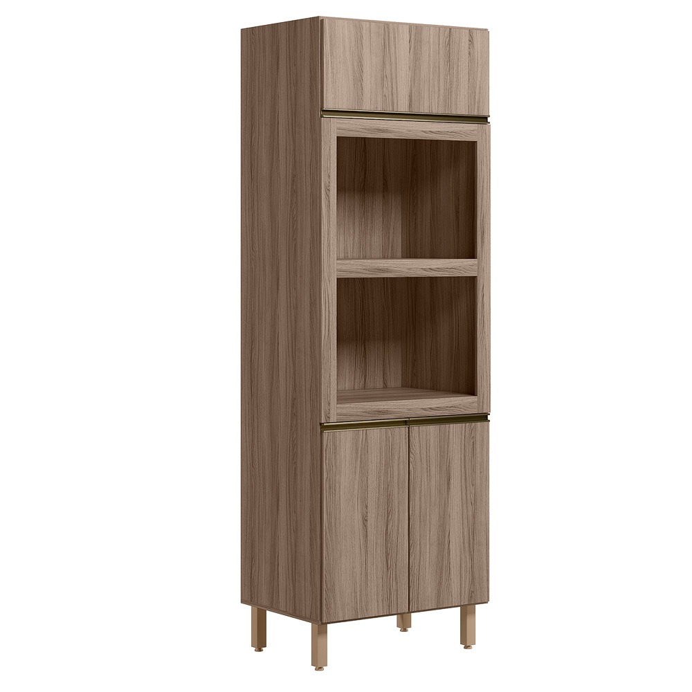 Torre Quente 3P 221X72cm MDF Kali 16866 Carvalho Toq Carvalho Toq Nicioli