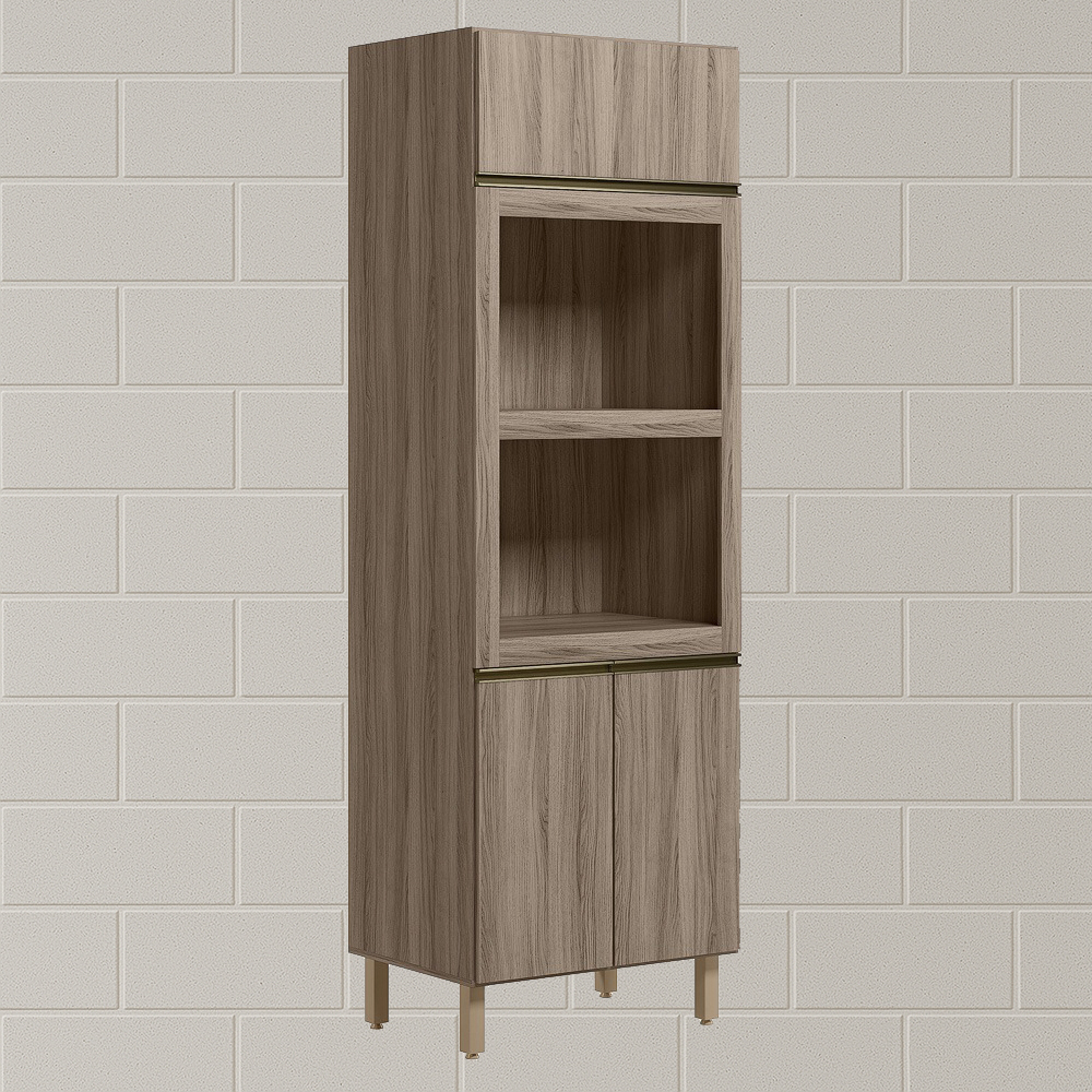 Torre Quente 3P 221X72cm MDF Kali 16866 Carvalho Toq Carvalho Toq Nicioli