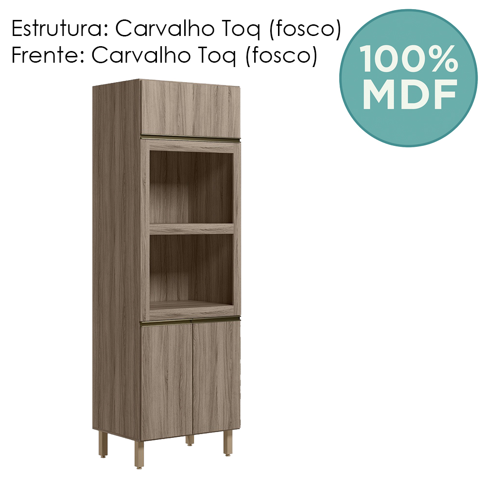 Torre Quente 3P 221X72cm MDF Kali 16866 Carvalho Toq Carvalho Toq Nicioli