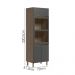 Torre Quente 3P 221X72cm MDF Kali 16866 Carvalho Toq Chumbo Nicioli