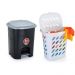 Conjunto Lixeira Com Pedal 16 Litros e Cesto de Roupa 47L