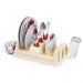 Escorredor de Pratos de Plástico Compacto Rattan Cor Creme