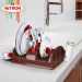 Escorredor de Pratos de Plástico Compacto Rattan Cor Creme