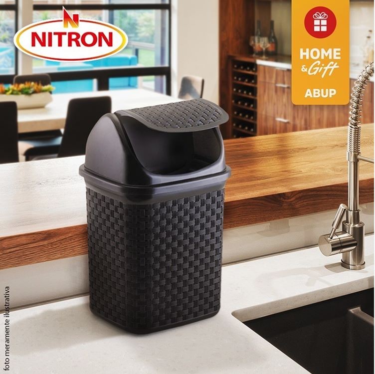 Lixeira Para Cozinha de Plástico com Basculante 4,5 L Verde