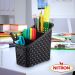 Organizador Multiuso de Plástico Rattan 3 Divisórias Marrom
