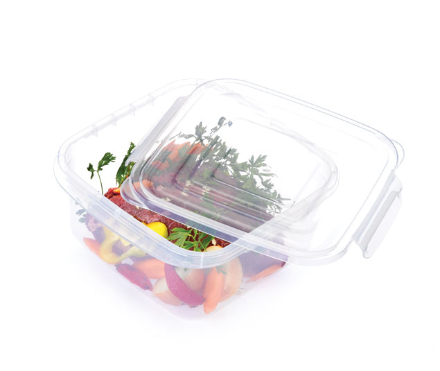 Pote Plástico Microondas Freezer Quadrado Com Trava GG 3,7 L