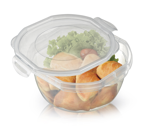 Pote Plástico Para Microondas Freezer Grande Com Trava 2,3L