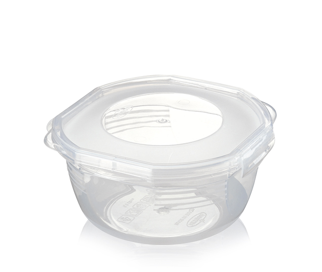 Pote Plástico Para Microondas Freezer Médio Com Trava 1,1L