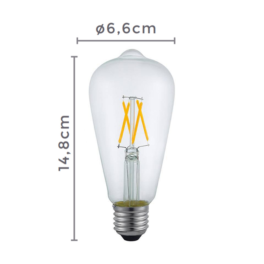 Lâmpada De Led Filamento ST64 Clean Bulbo 4w 2400k