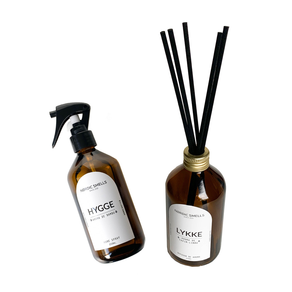 Kit Combo Aromatizador de Ambiente de Bambu e Difusor de Ambiente de Capim-limão