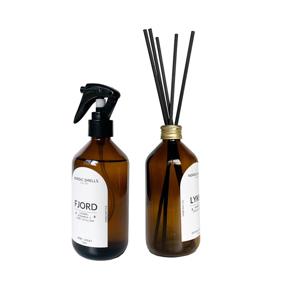 Kit Combo Aromatizador de Ambiente de Limão Siciliano com Bergamota e Lavanda e Difusor de Ambiente de Capim-limão