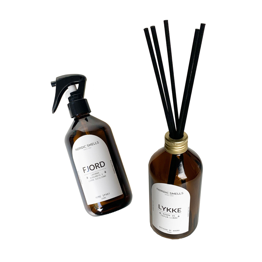 Kit Combo Aromatizador de Ambiente de Limão Siciliano com Bergamota e Lavanda e Difusor de Ambiente de Capim-limão
