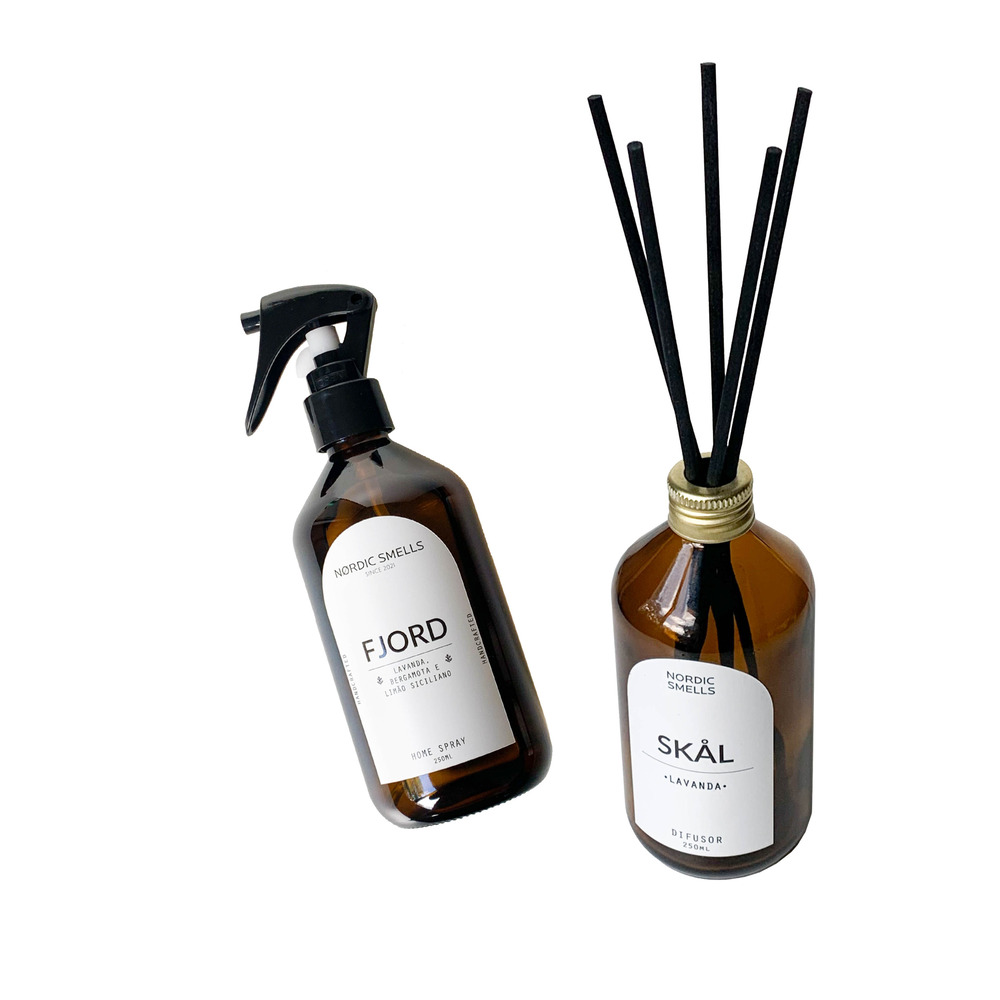 Kit Combo Aromatizador de Ambiente de Limão Siciliano com Bergamota e Lavanda e Difusor de Ambiente de Lavanda