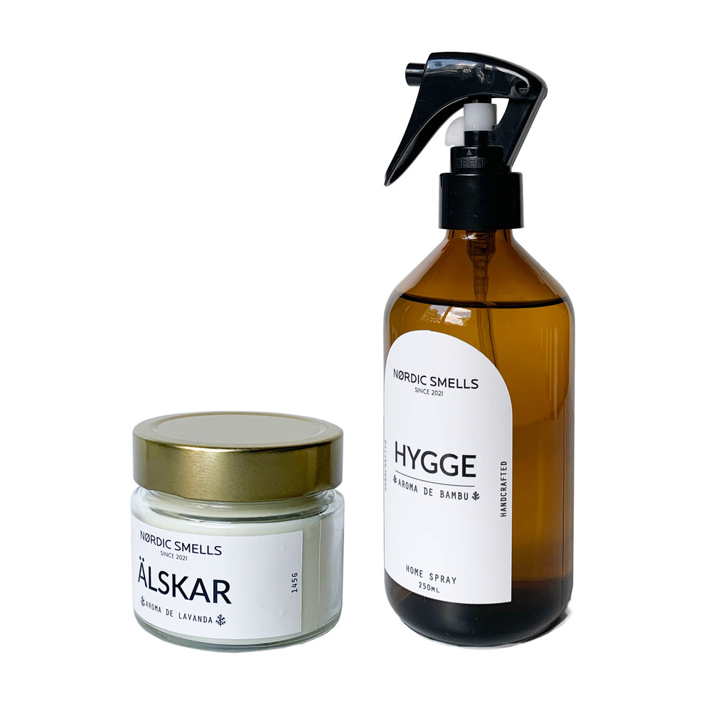 Kit Combo Vela Aromática de Lavanda e Aromatizador de Ambiente de Bambu