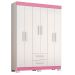 Guarda-Roupa NT 6015 Branco Com Rosa - Notavel