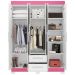 Guarda-Roupa NT 6015 Branco Com Rosa - Notavel