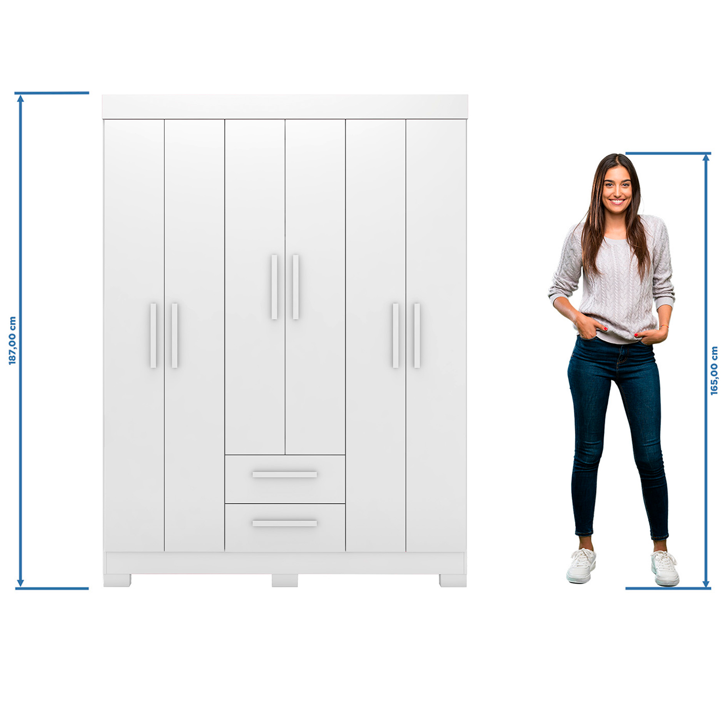 Guarda-Roupa NT 6015 Branco Com Rosa - Notavel