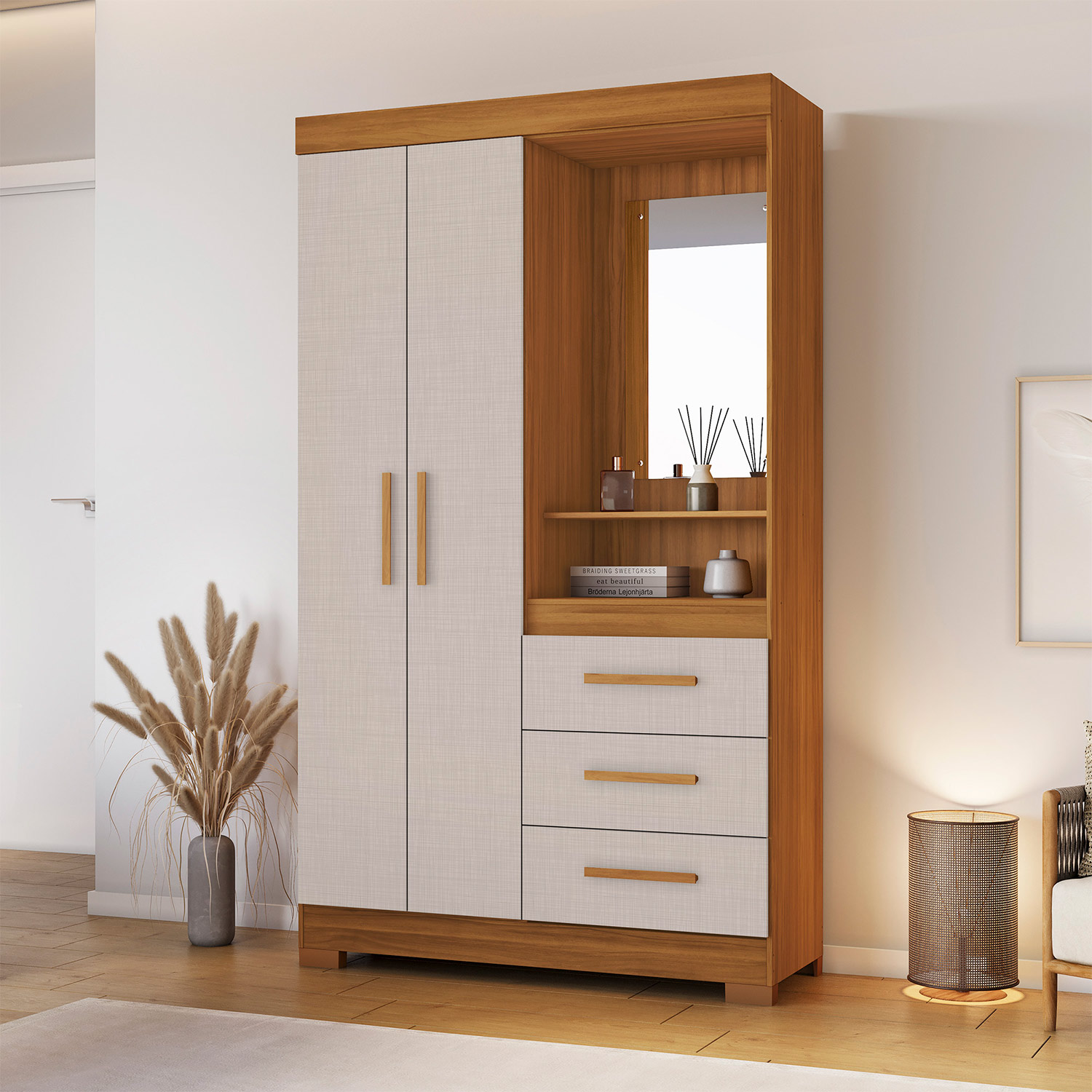 Guarda-Roupa NT 6020 Freijo Com Off White - Notavel